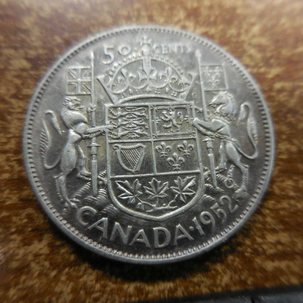 1952 Canada 50 Cents Silver Silver Coin
