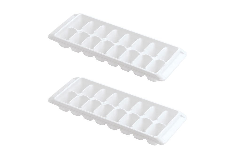 Kitch Ice Tray Easy Release White Cube Trays, (2 Pack - 32 Cubes),