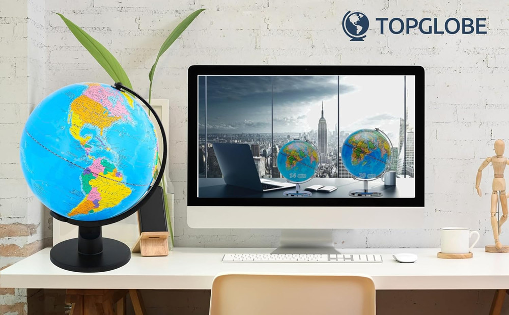 12"/30Cm World Globe Educational Political Map (12"/30Cm Diameter)