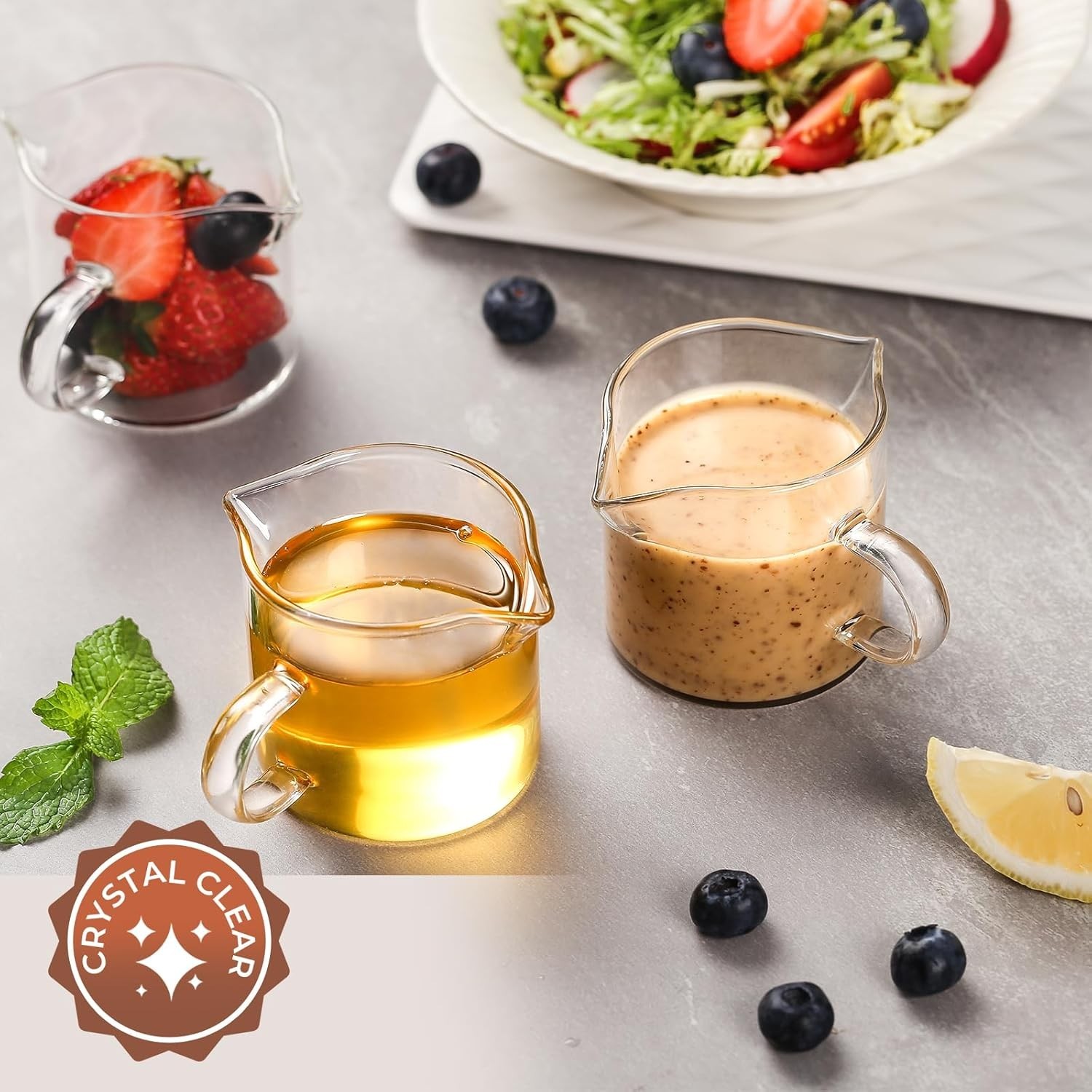 Espresso Cups Set of 2, 4 Oz Espresso Shot Glass with Handle Double Spout Cup...