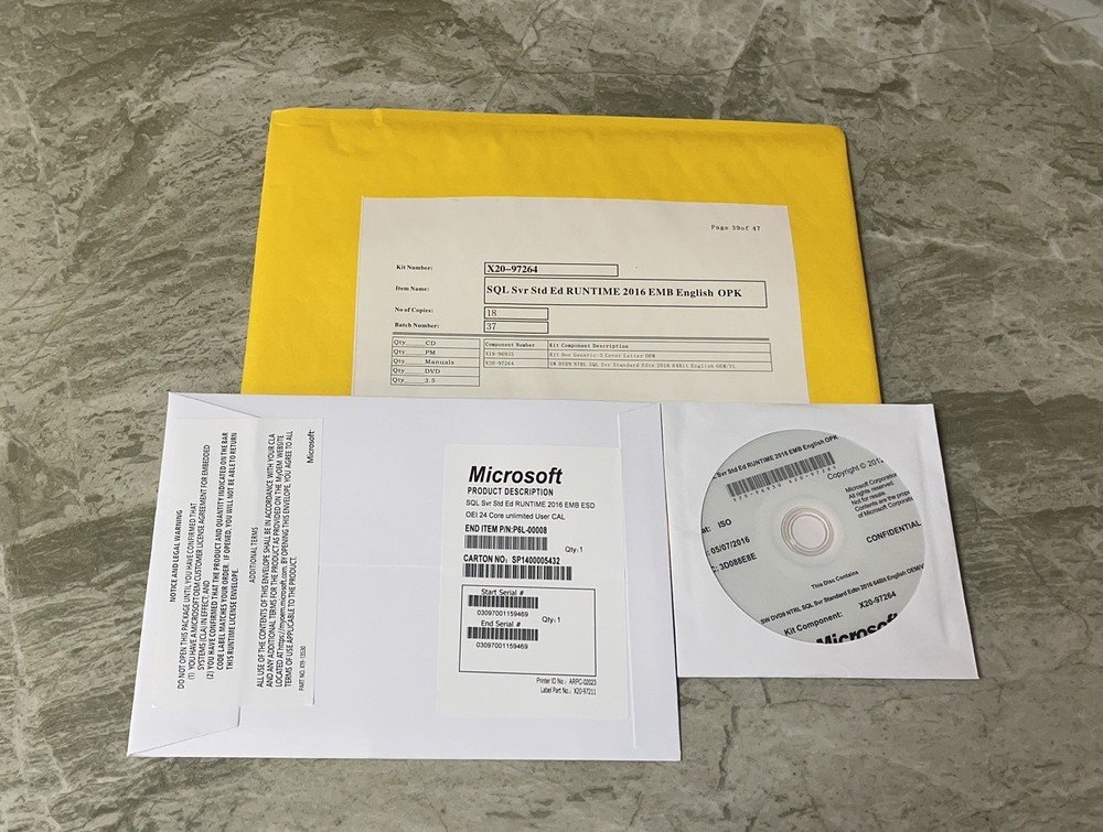 Microsoft SQL Server 2016 Standard with 24 Core License, unlimited User CALs