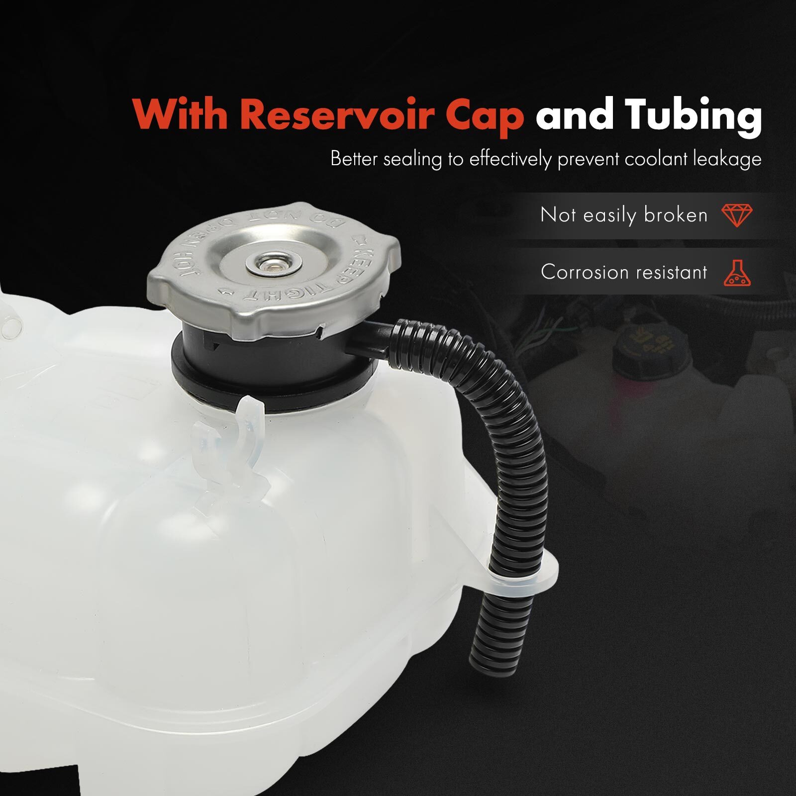 Coolant Expansion Tank Reservoir for Fiat 500 2012-2017 1.4L Naturally Aspirated