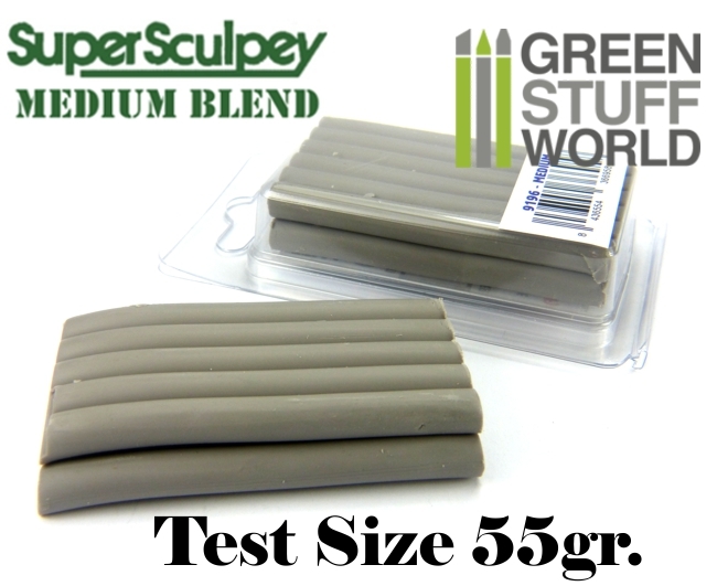 Super Sculpey Medium Blend - 55 gr - Polymer clay sculpting putty - TEST FORMAT