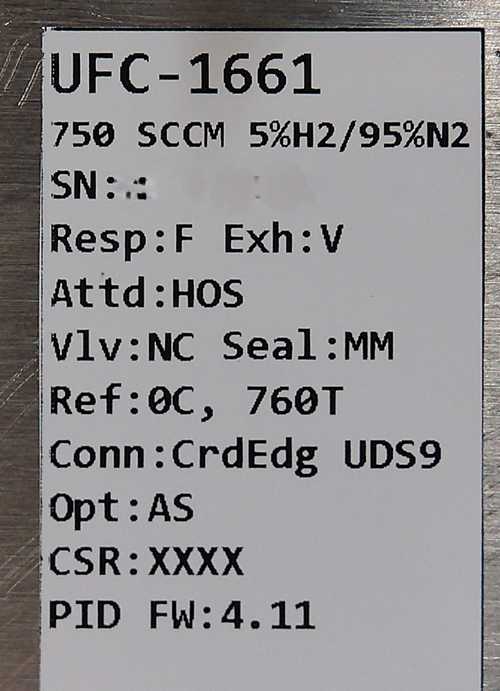 Celerity UNIT UFC-1661 Mass Flow Controller MFC 750 SCCM Refurbished
