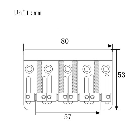 4 String Bass Hard Tail Fixed Bridge Hardtail Saddle Bridge Top Load Black
