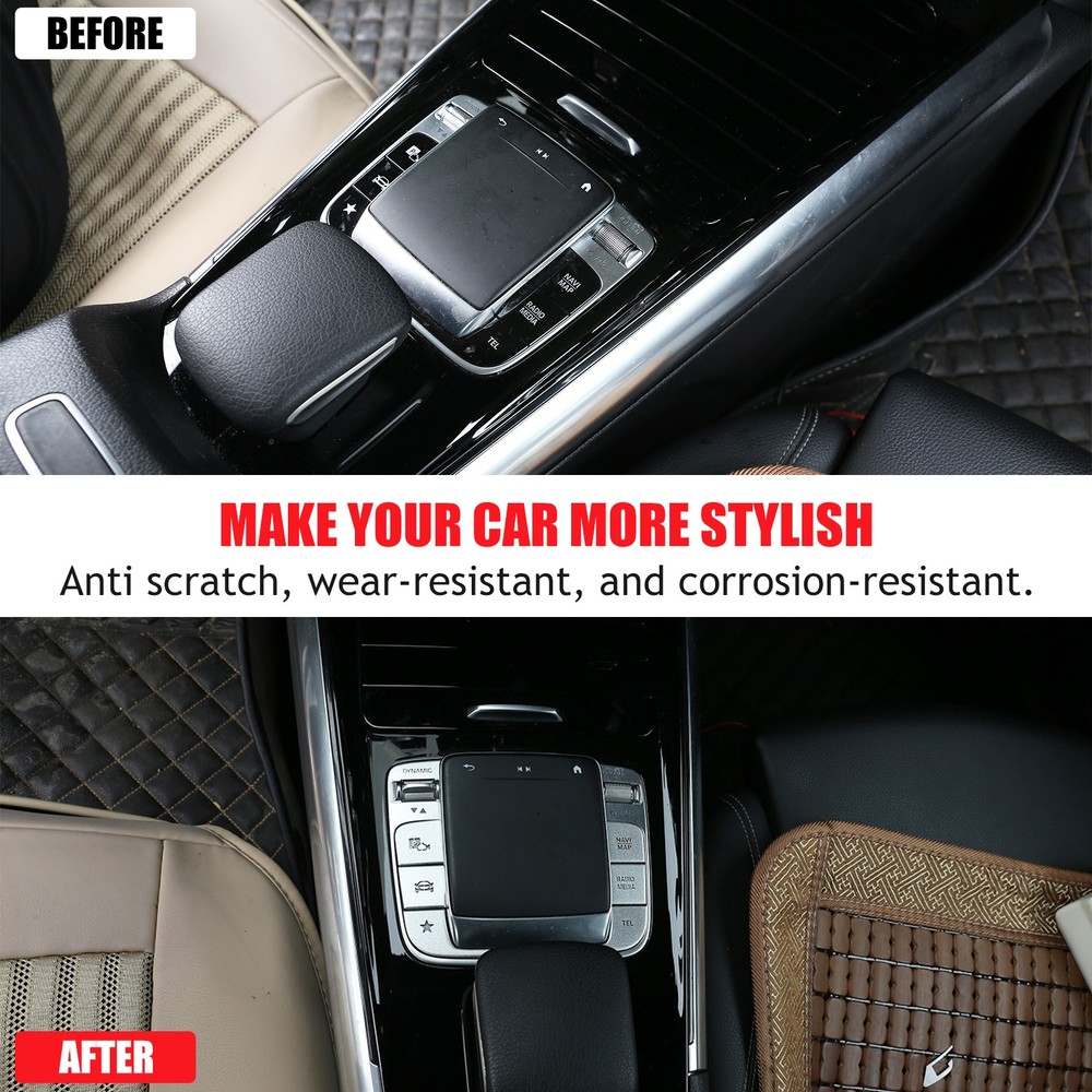 For Benz A-Class 2019-22 Silver Aluminum Multimedia Button Switch Middle Console