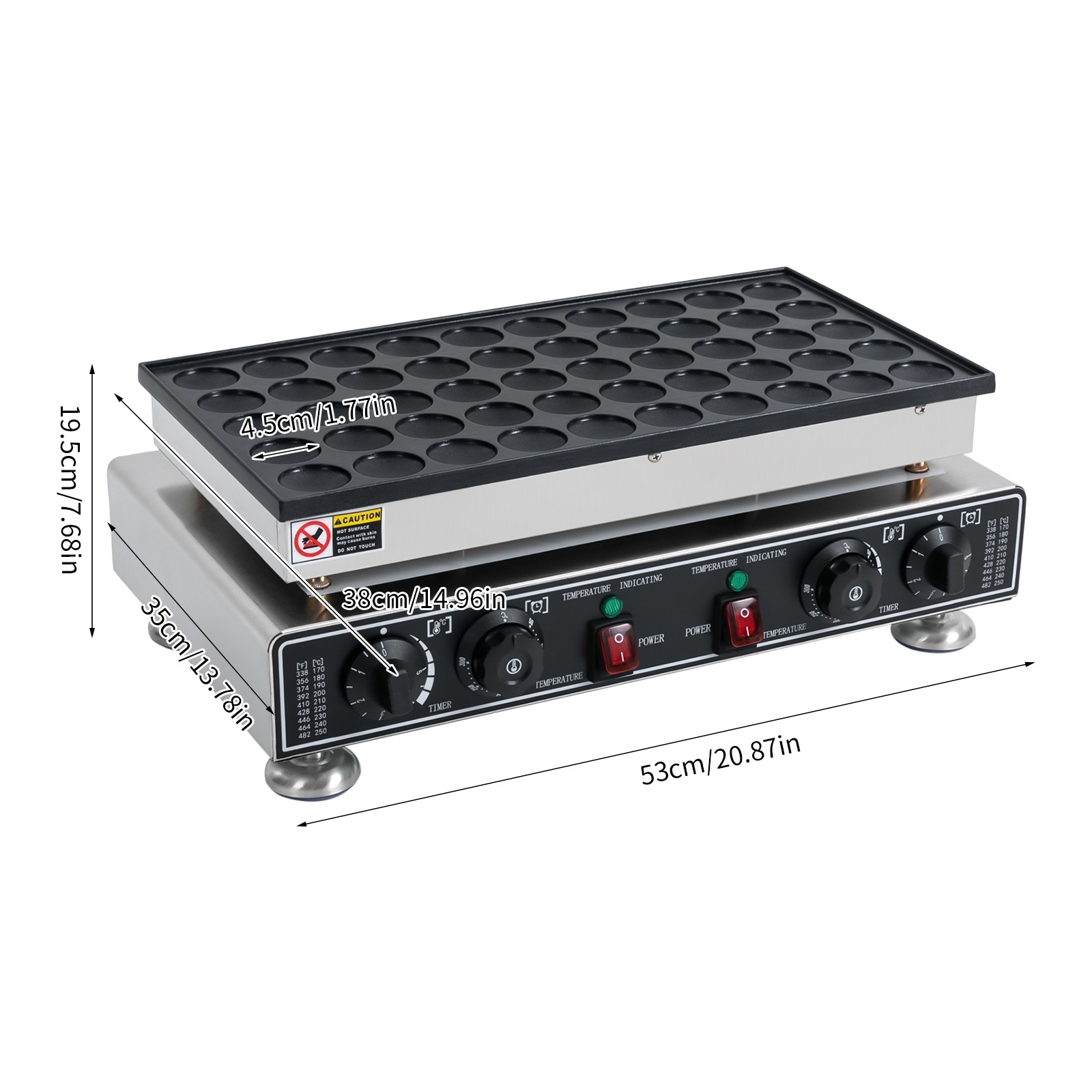 110 V 50 Hole Electric Dutch Poffertjes Mini Pancake Baker Maker Machine New