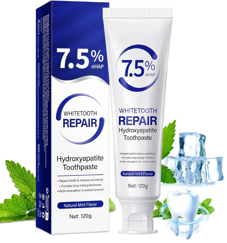 7.5% Hydroxyapatite Toothpaste, Toothpaste for Advanced Enamel Protection, Ge...