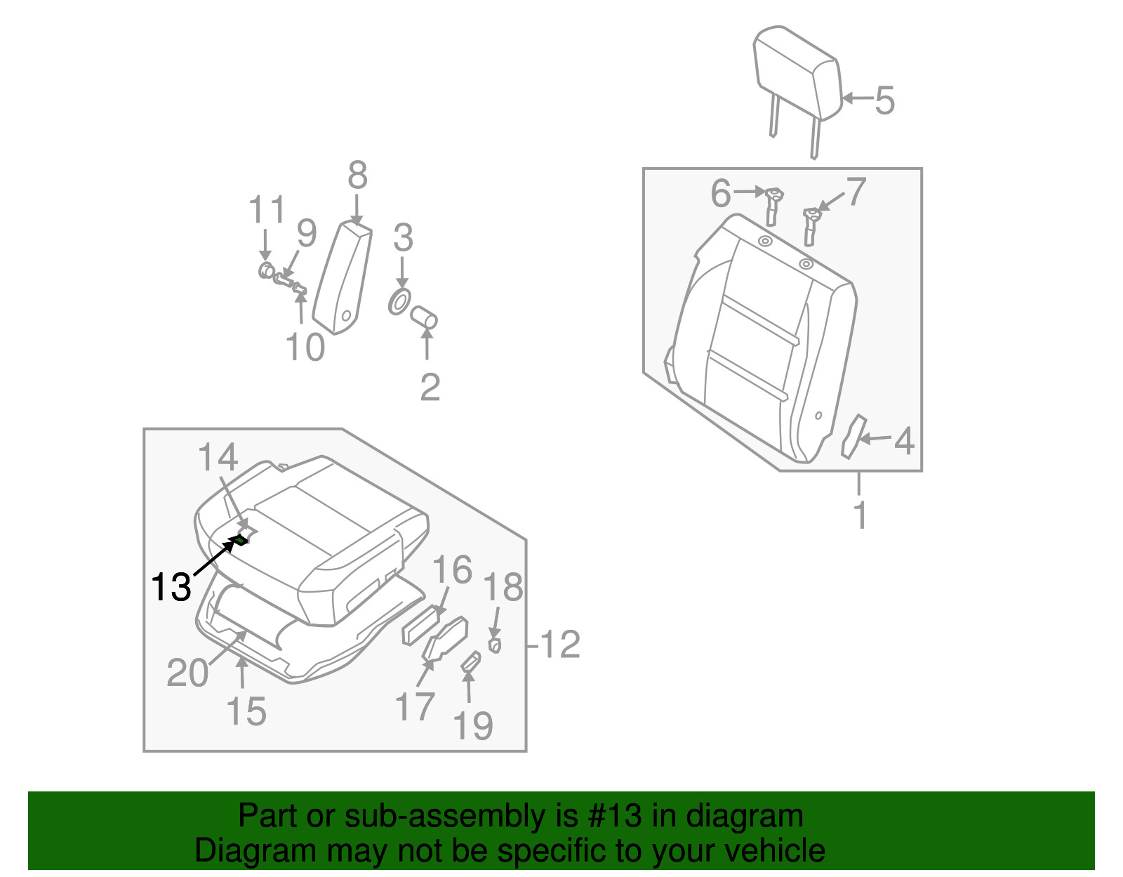 Genuine Nissan Titan Armada Driver Seat Bottom Pad 87361-ZC00A - NEW OEM