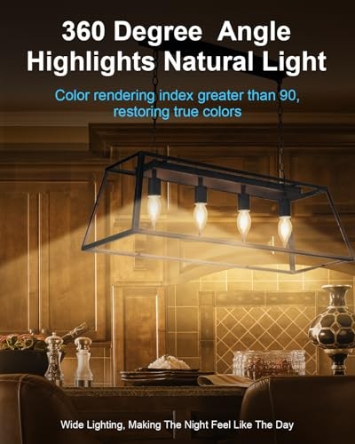 60W Candelabra Light Bulbs, E12 B10 Clear Candle Base Bulb with 60W -12 Packs