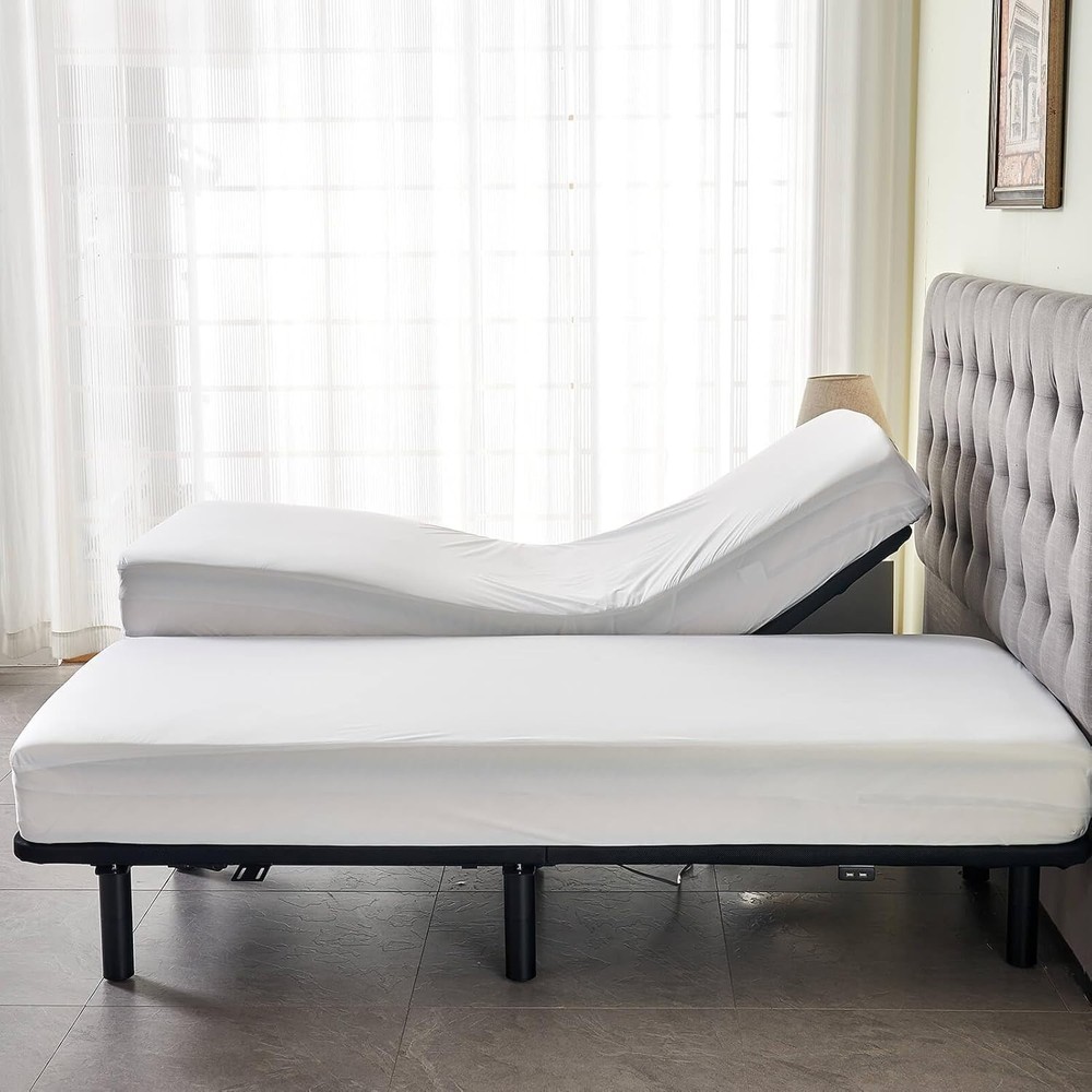 Waterproof Split King Mattress Protector for Adjustable Bed 2PCs Mattress Cov