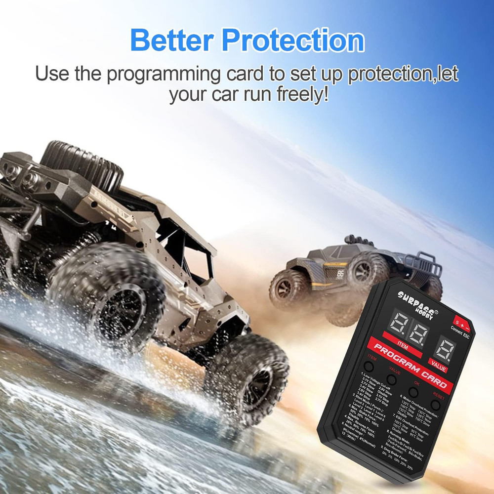 Surpass Hobby ESC Programming Card RC Car Electronic Speed Controller LED Progra