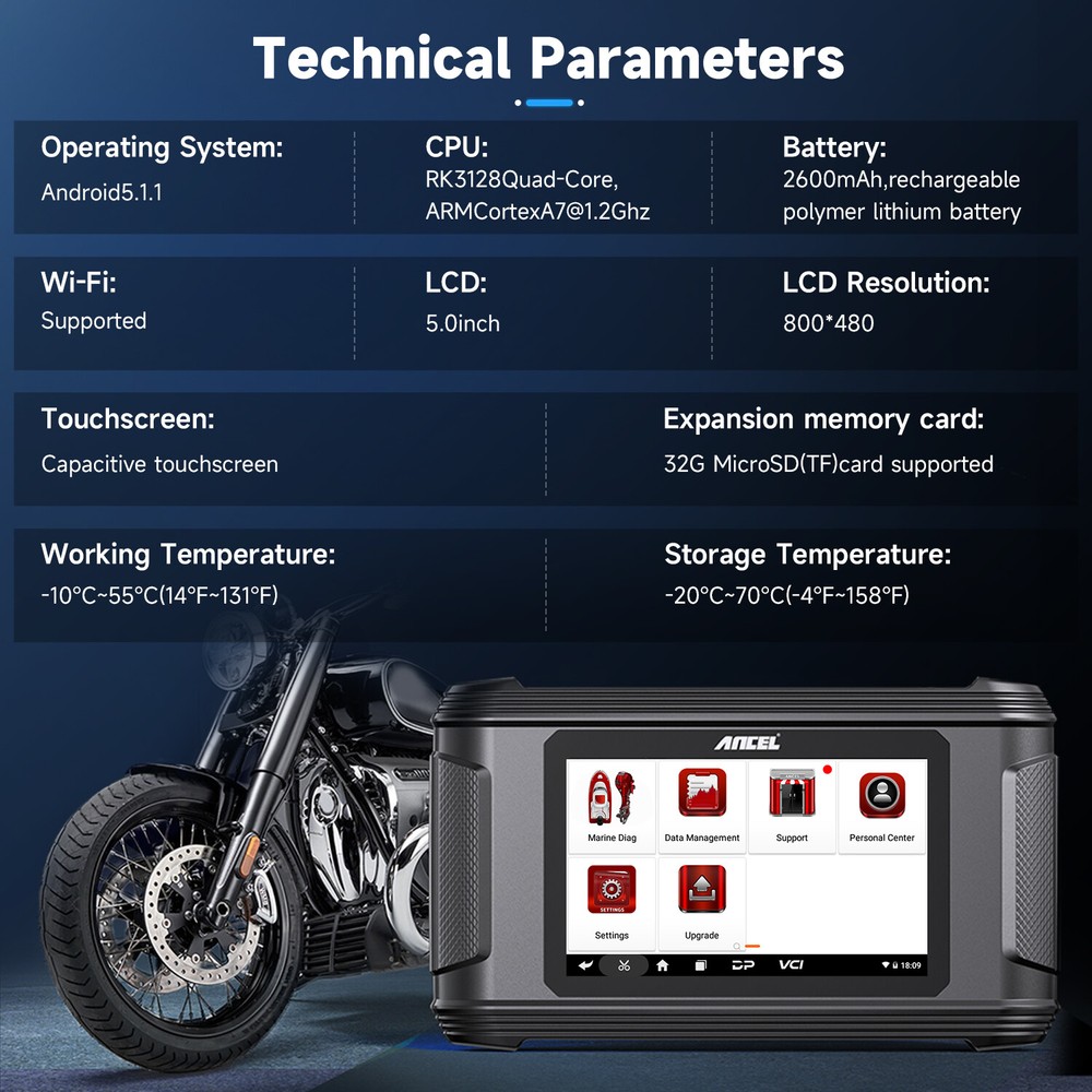 ANCEL MR500 Marine Diagnostic Tool Code Reader Scanner Active Test For Suzuki