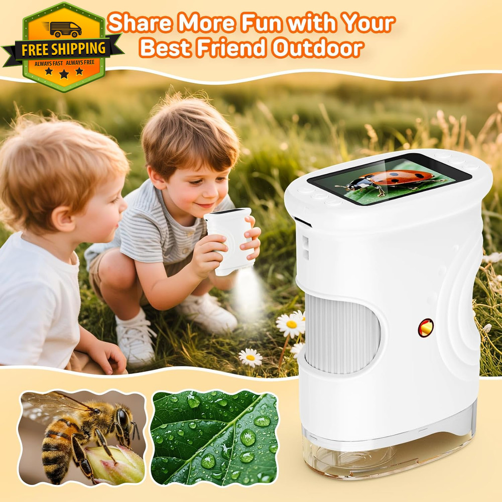 Digital Microscope 1000X Handheld 2.0 Inch Screen Kids STEM Toy