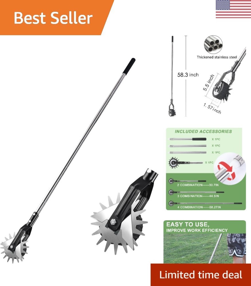 Robust 3-Section Manual Lawn Edger – Adjustable Heights and Durable Performance