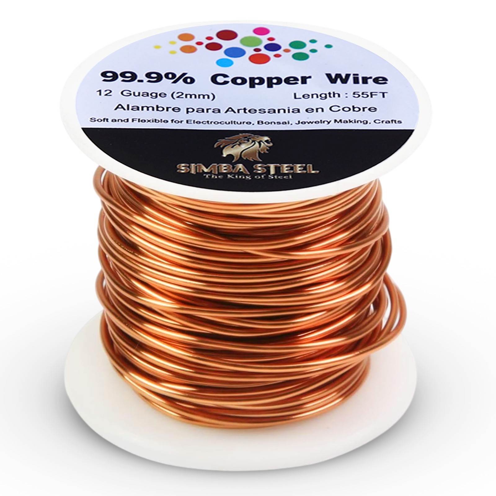 Copper Wire 99.9% Pure - Choose 12 To 24 Ga, 55FT to 127FT, Jewelry, DIY, Craft