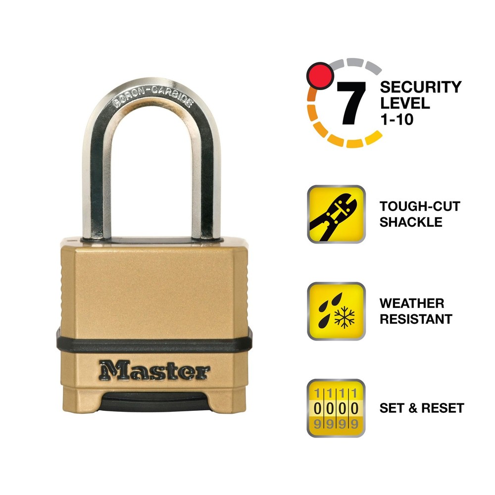 Master Lock Combination Lock, Heavy Duty Weatherproof Padlock, Resettable for...