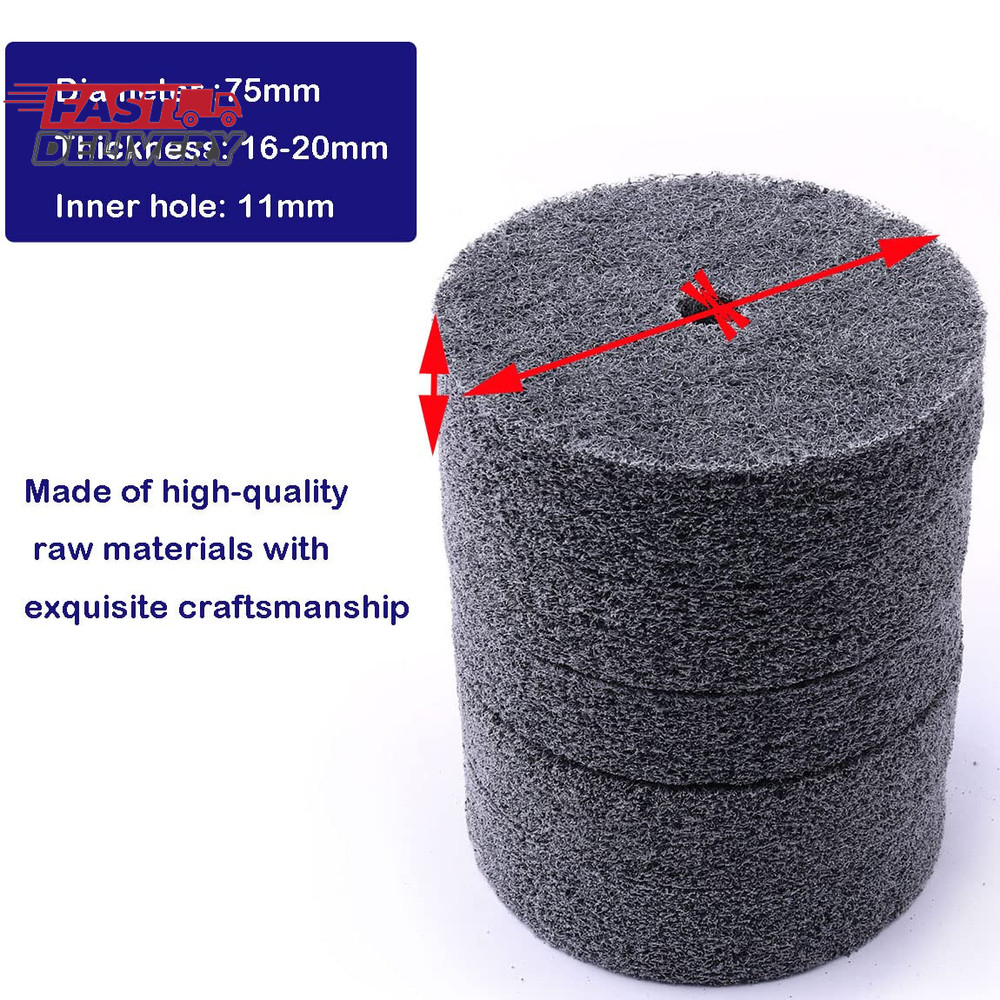 5Pcs 3 Inch Fiber Buffing Wheel, Deburring Wheels Quick Changed Replacement Buff