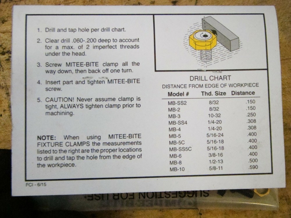 MITEE-BITE Fixture Clamps , 10202 MB-2