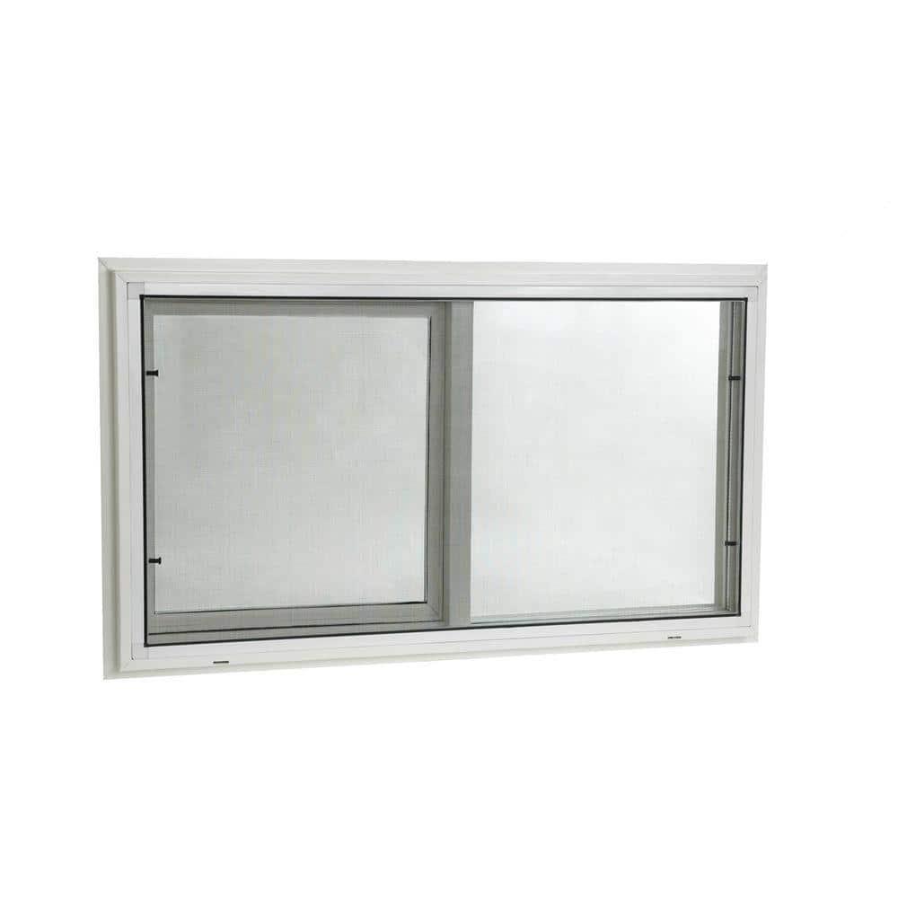 Vinyl Window Left-Hand Sliding Dual Pane Insulated Glass White 31.75" x 19.75"