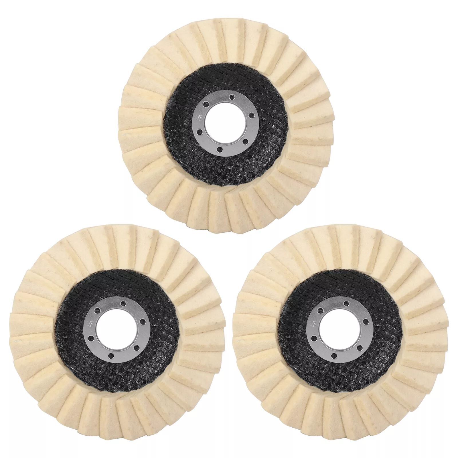 2Pcs 115MM Wool Felt Flap Disc Finishing Wheel Buffing Pads For Angle Grinder