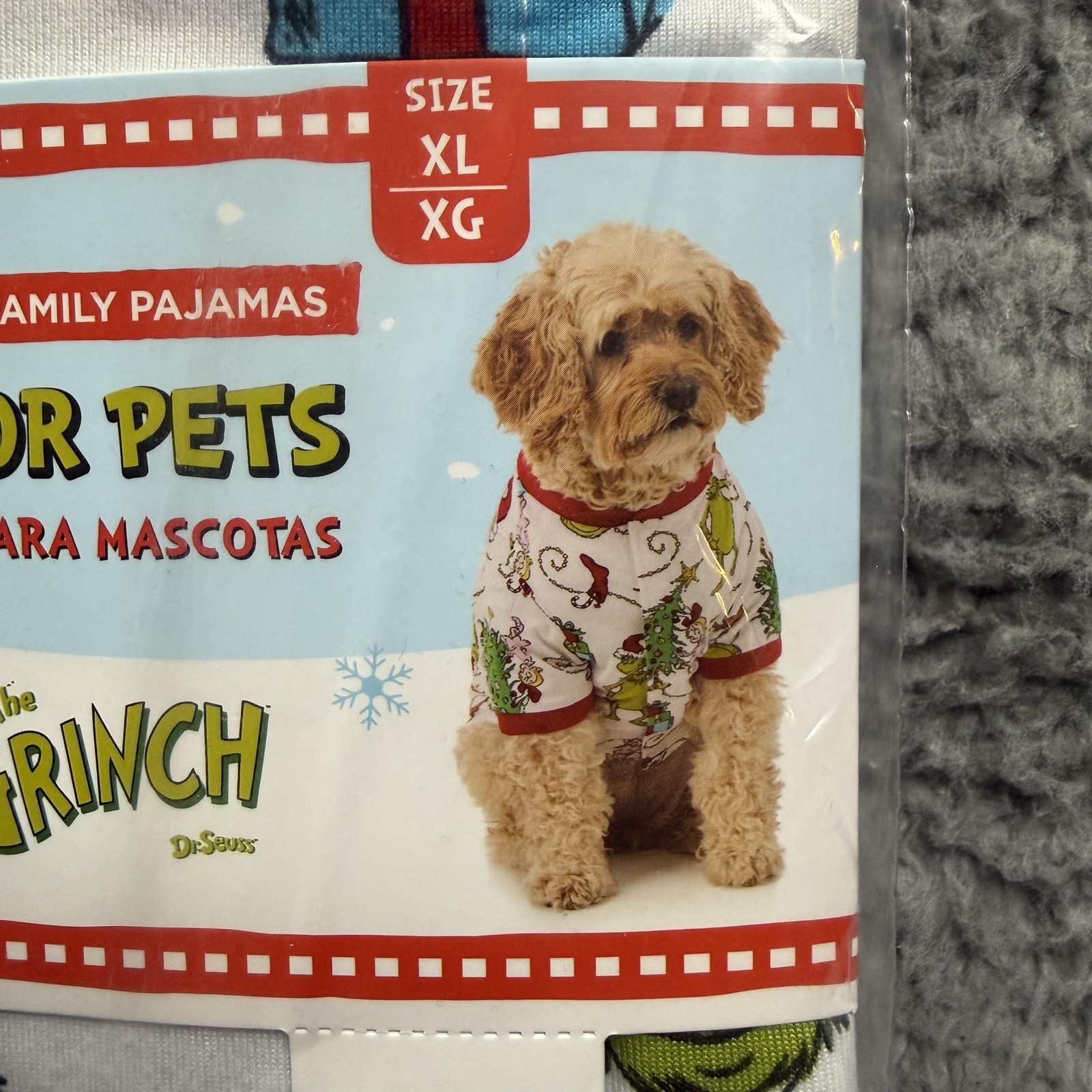The Grinch Dog Pajamas XL Holiday PJ For Pets White Cotton Winter Apparel