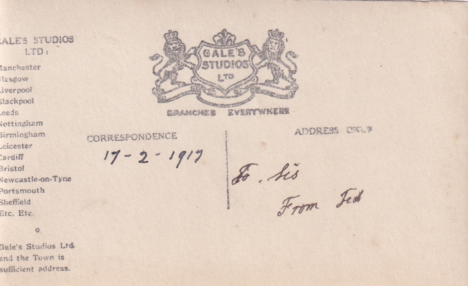 Original WWI RPPC Real Photo Postcard BRITISH ROYAL FIELD ARTILLERY Soldier 277