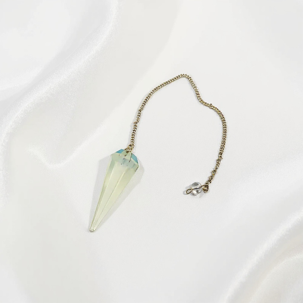 High Quality Opalite Pendulum with Silver Chain | Cleansing Tool for Third Eye