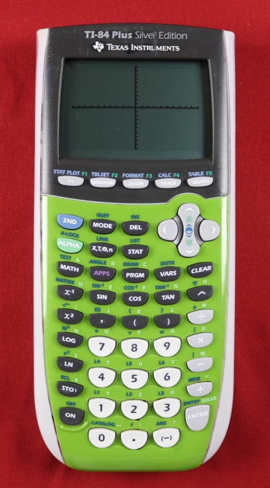 Texas Instruments TI-84 Plus Silver Edition Graphing Calculator - Green Gray