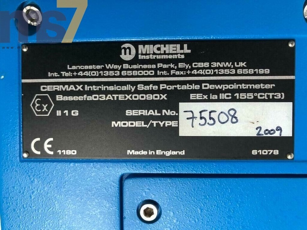 MICHELL INSTRUMENTS CERMAX I.S. PORTABLE DEWPOINT TESTER (BATTERY DEAD)