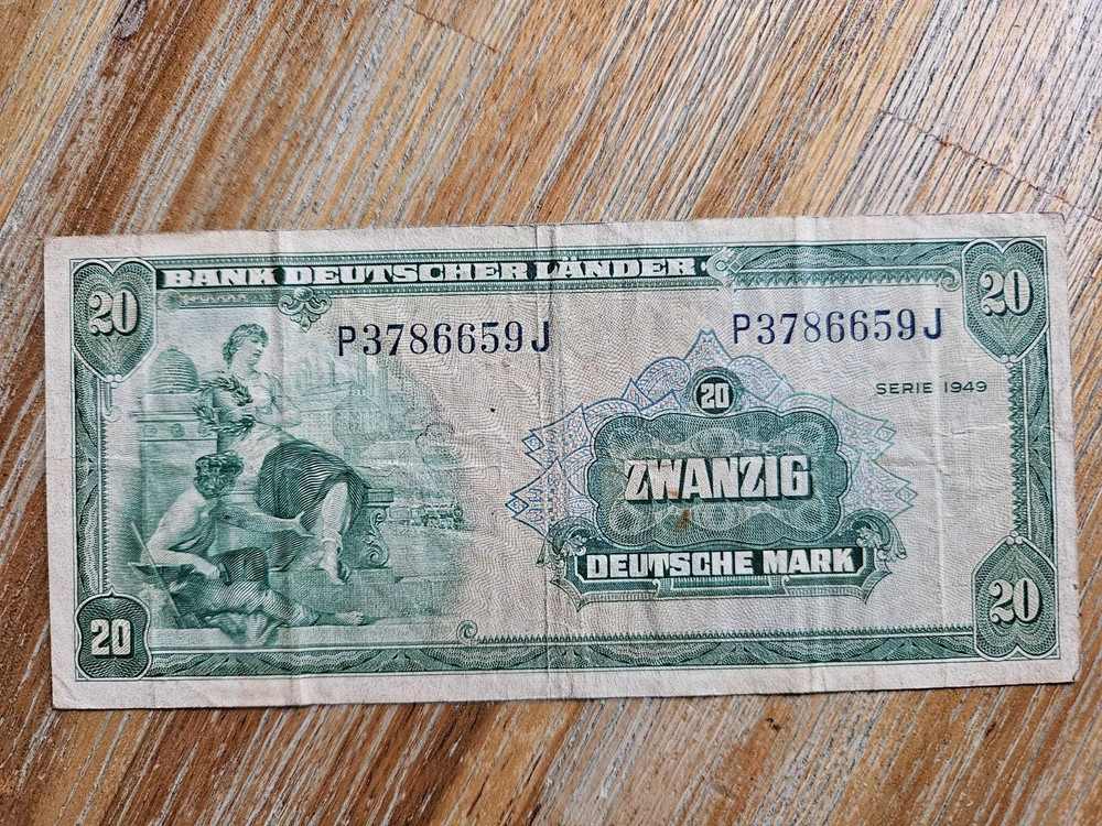 Germany 20 mark 1949 banknote