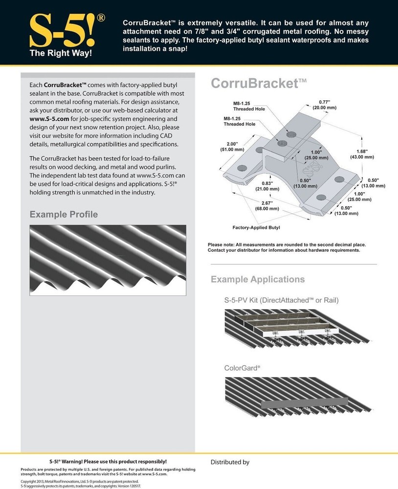 S-5! CorruBracket Mounting Bracket