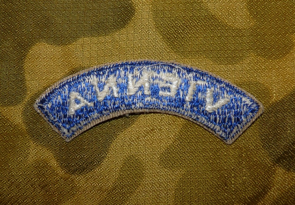 Original post WW2 US Army Austrian Occupation Embroidered Vienna Tab Patch
