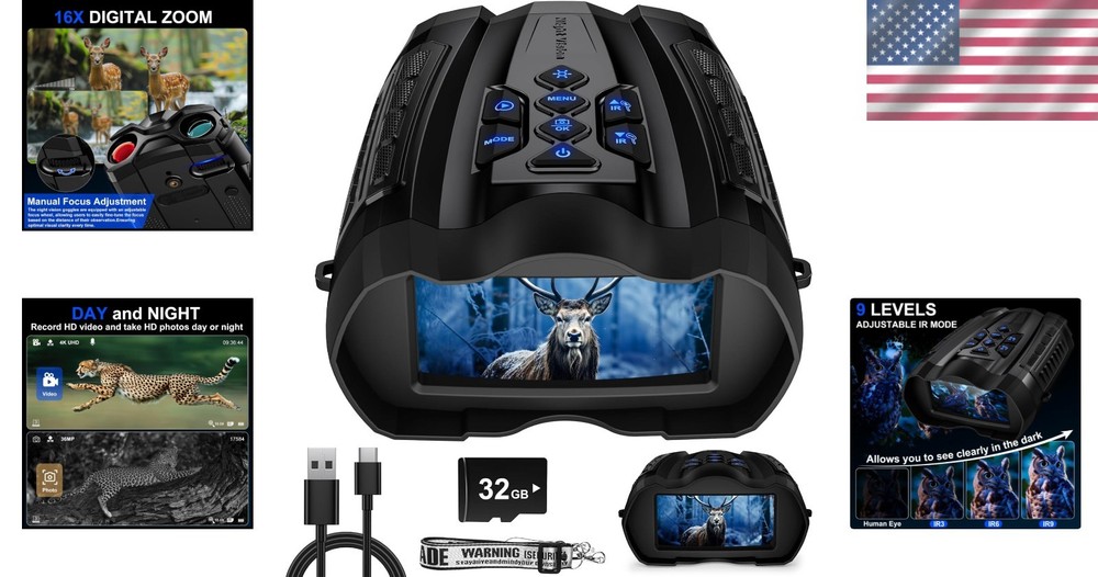 Advanced Night Vision Technology - 16X Digital Zoom