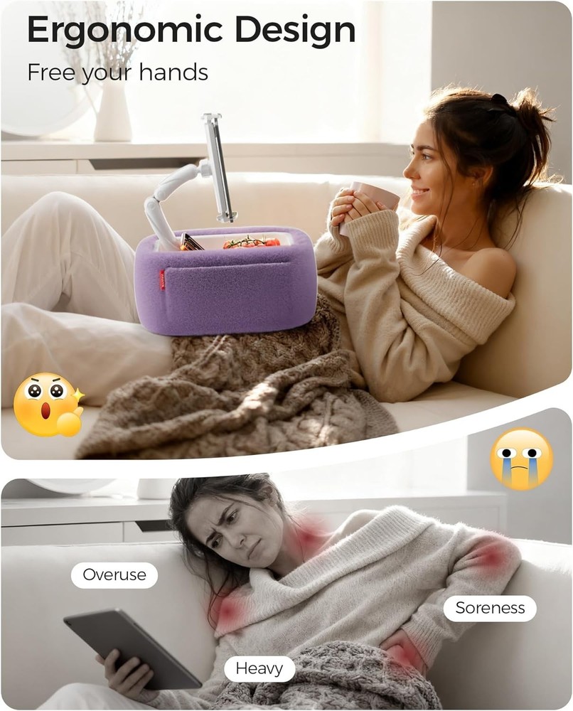 Plush Lap Tablet Holder with Snack Compartment