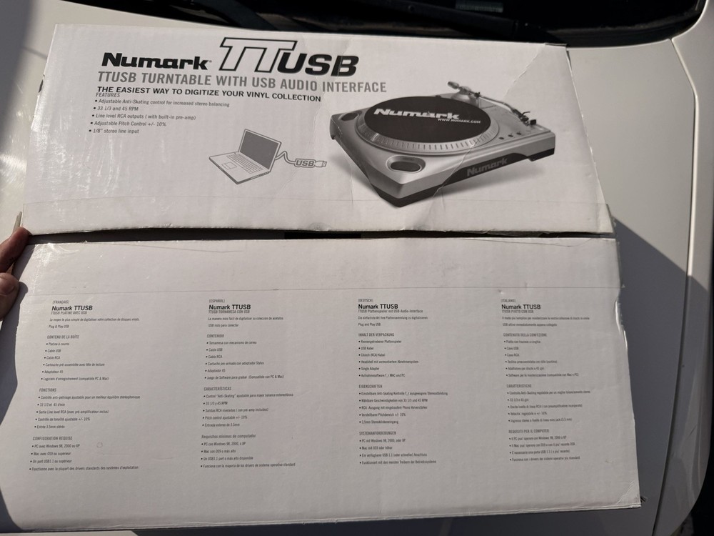 Numark TTUSB DJ Turntable With USB Audio Interface W Original Cables (Tested)