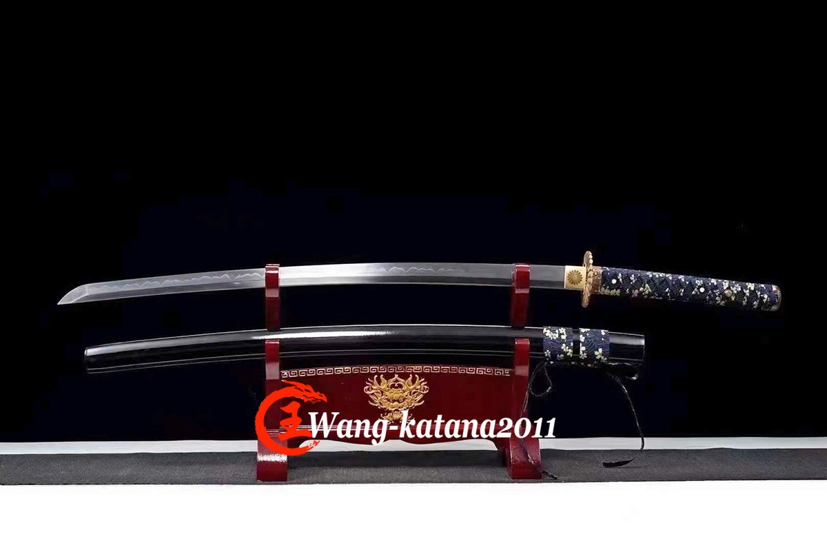 Full Tang Sharp Japanese Samurai Katana Sword T10 Clay Tempered Brass Fittings
