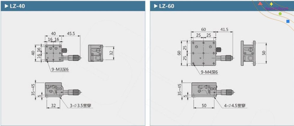 Z Axis Trimming Platform Manual Displacement Precision Linear Stage Table 10mm