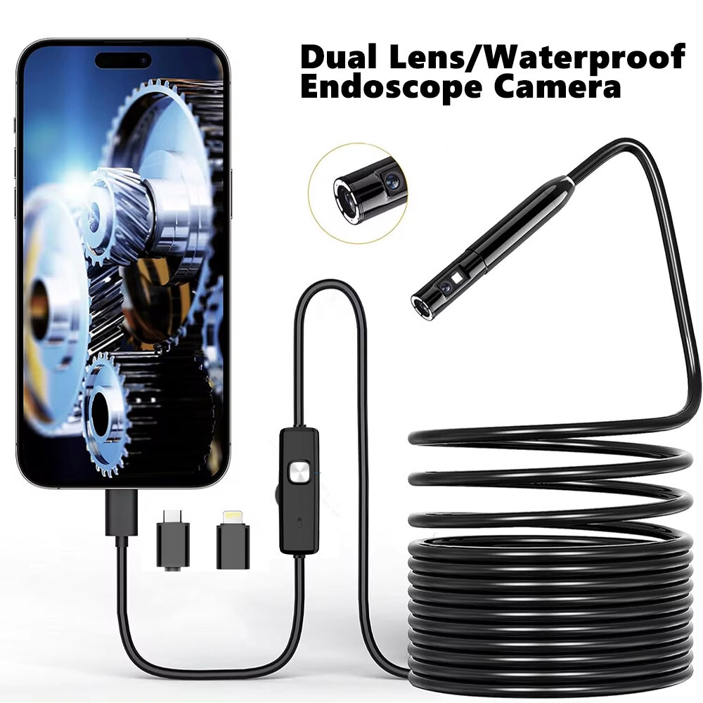 1920P Dual Lens Endoscope Camera Waterproof Direct Plug Android IOS iPhone 16 15