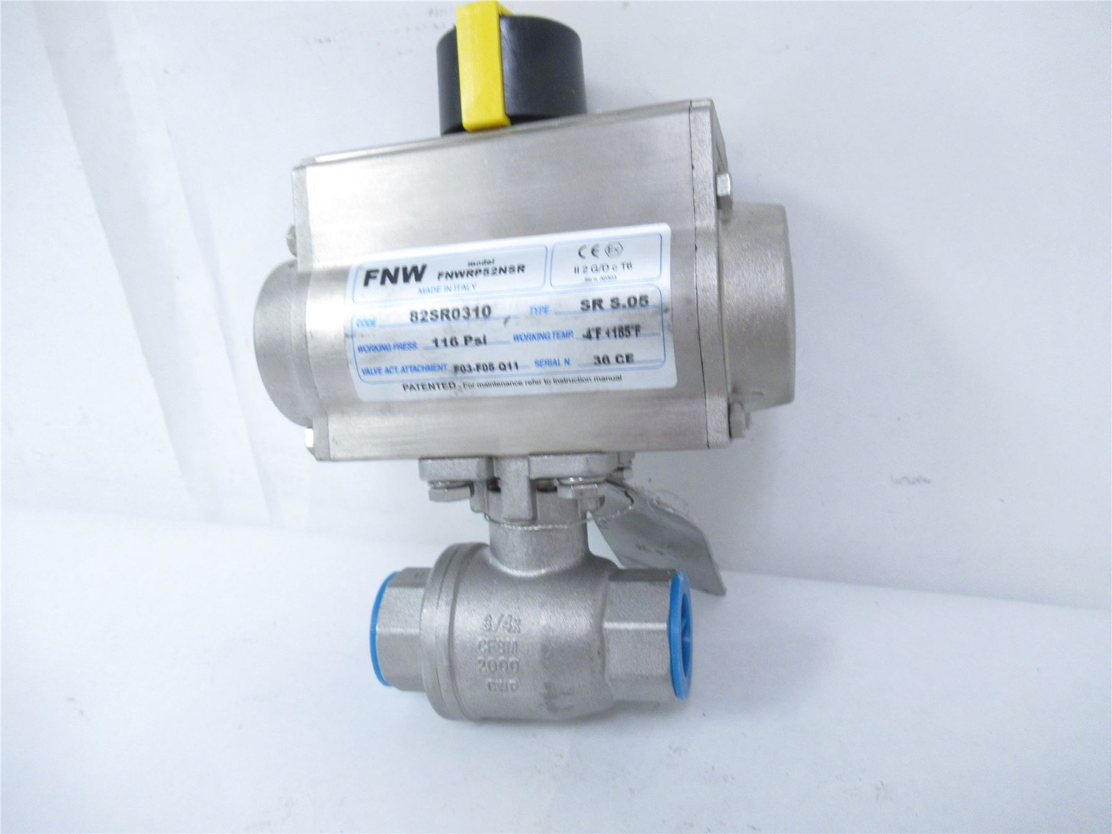 247434 New-No Box; FNW FNWRP52NSR Ball Valve 3/4" w/Actuator