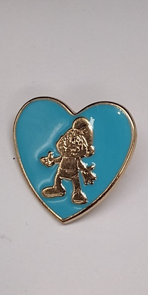 Smurf Character Blue Heart Lapel Pin
