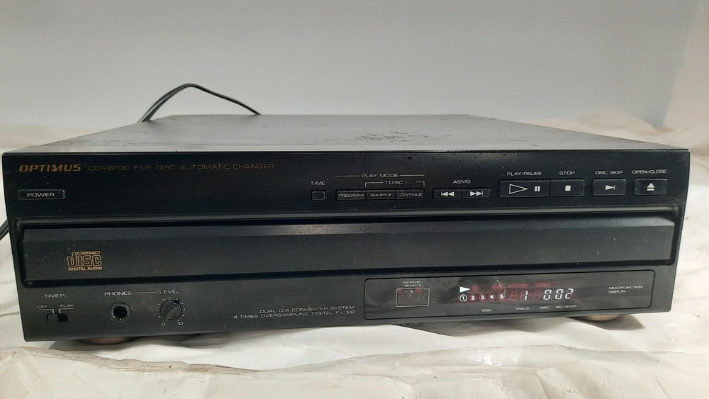 Optimus CD-6100 5-CD Automatic Carousel Disc Changer Tested works 100%