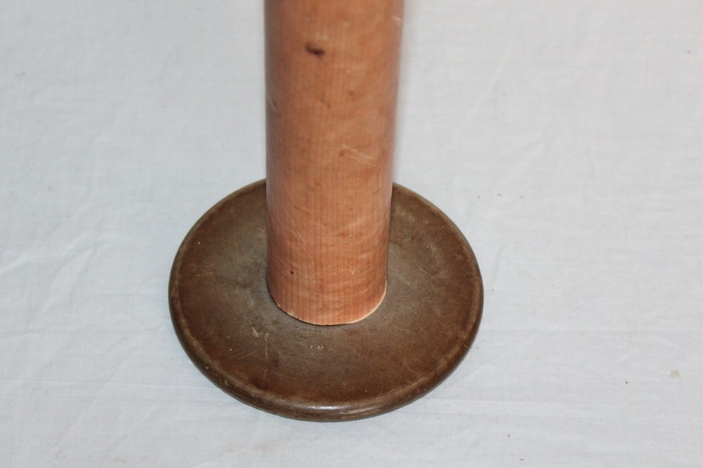 Industrial Textile Yarn Thread Spool Spindle Candlestick Holder #2 Folk Art