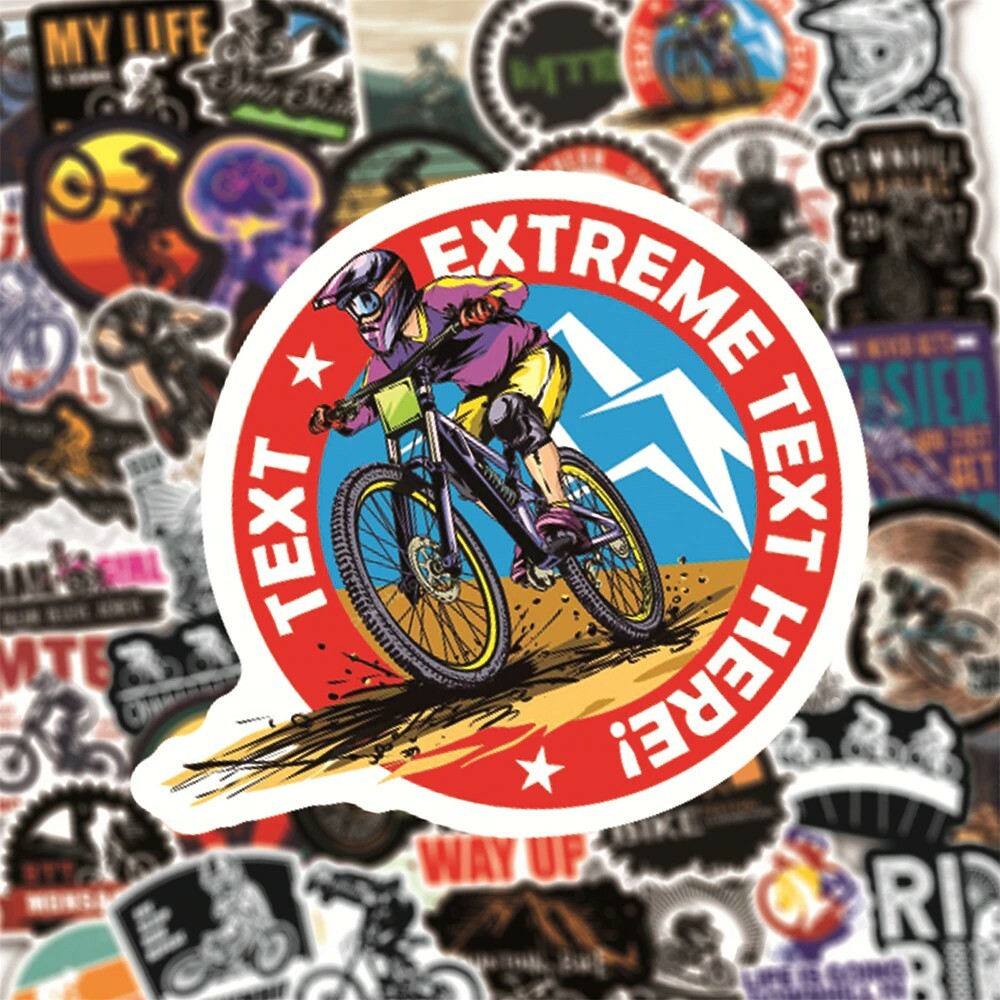 Mountain Bike Stickers - 50 Pcs 