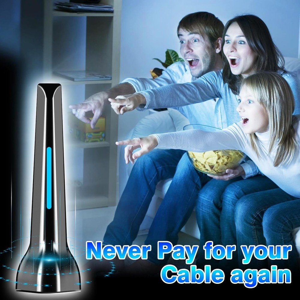 Smart TV Antenna Indoor Long Range, 360° Reception