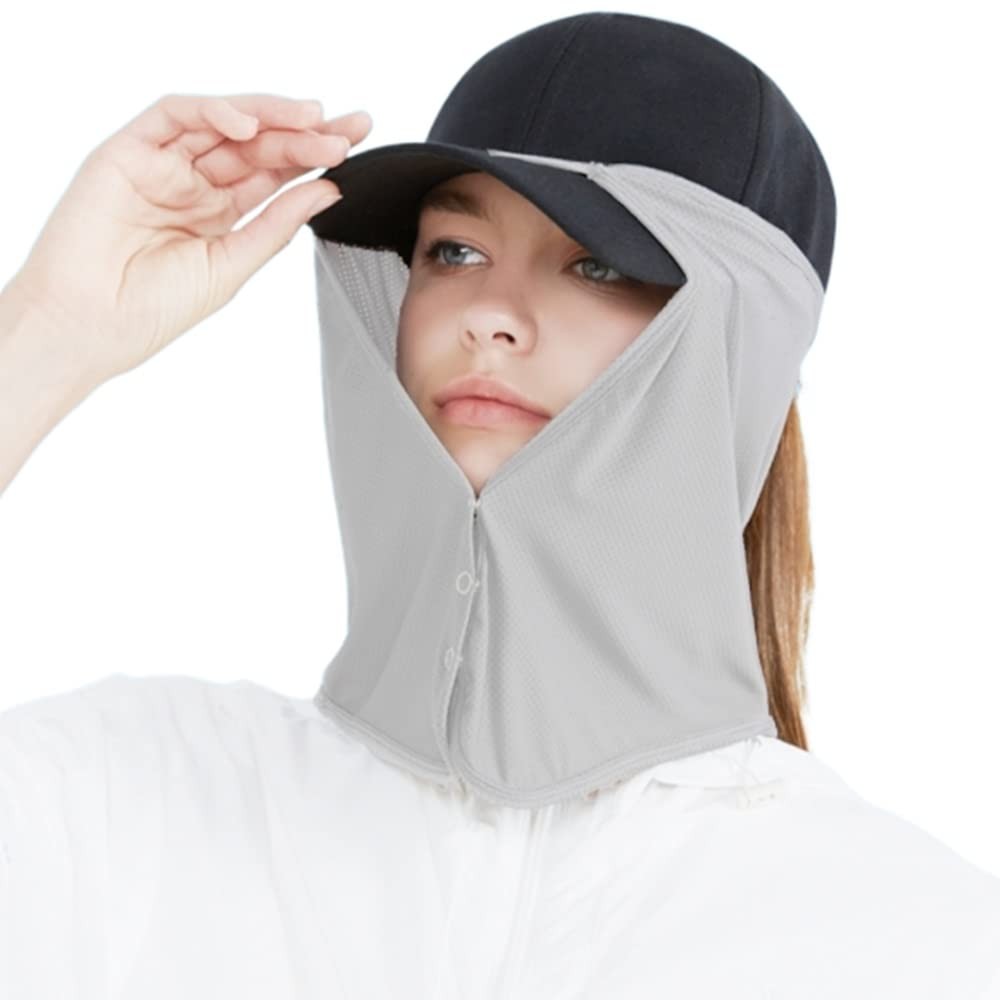 Sun Face Neck Drape Protection UV Shield Visor Cooling Protection Grey