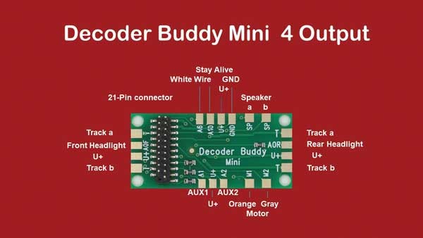 Nix Trains HO NTZ8 Decoder Buddy Mini Locomotive Motherboard with 21-Pin Socket