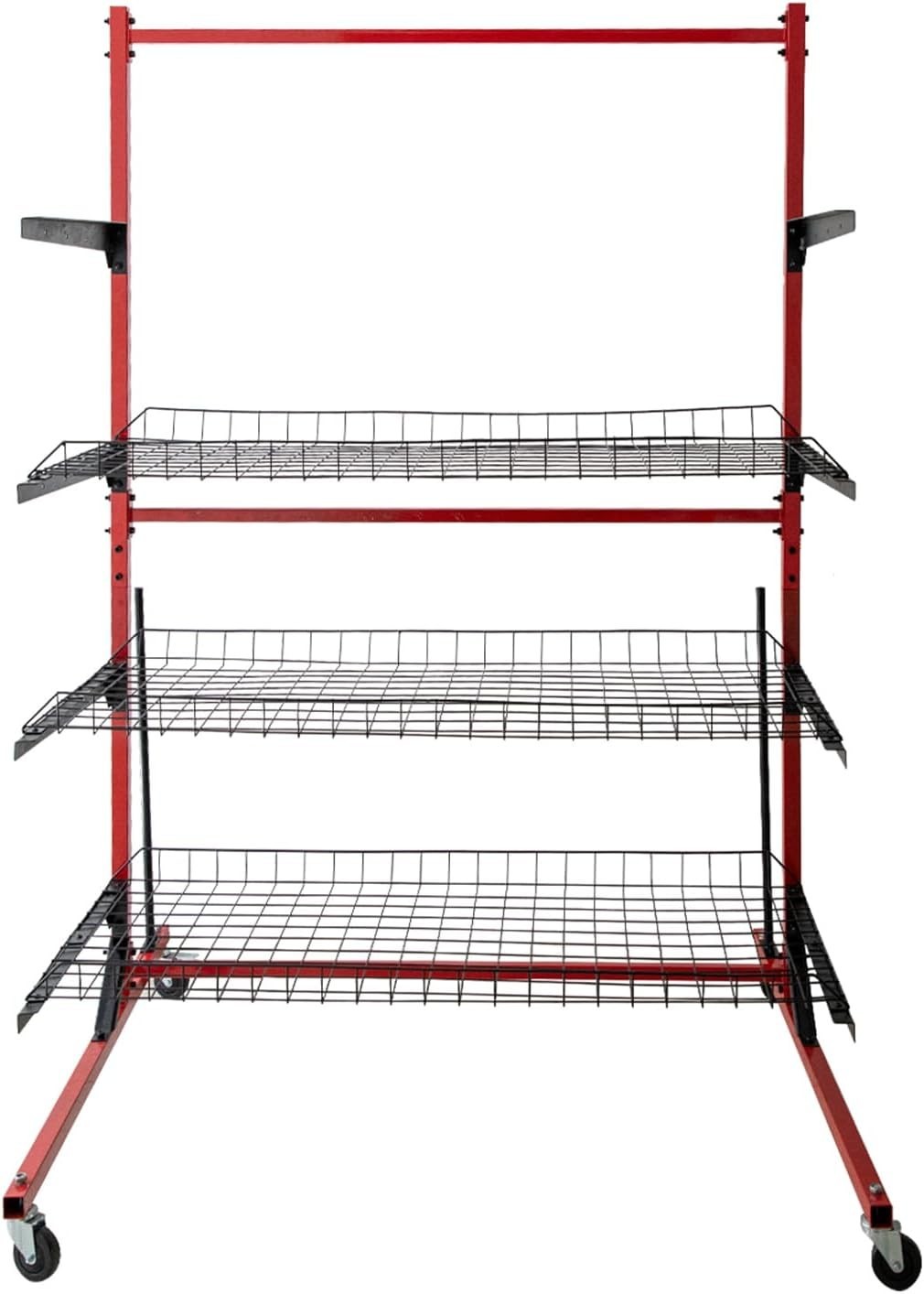 Parts Management Storage Cart 3 Shelves Auto Body Rolling Parts Rack with Wheels
