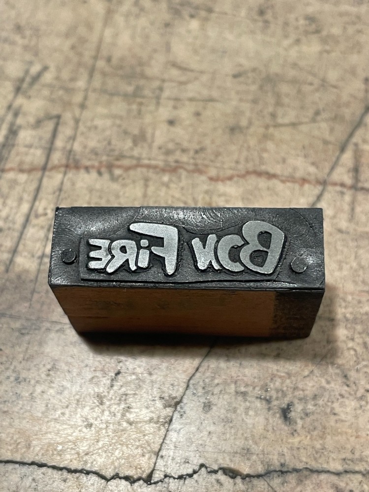 Printing Letterpress Printers Block Bonfire Bon Fire Header (2142)