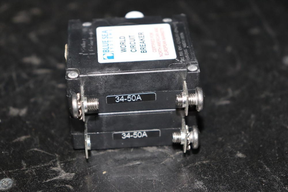 Blue Sea Systems Black Toggle Double Pole 50A Circuit Breaker